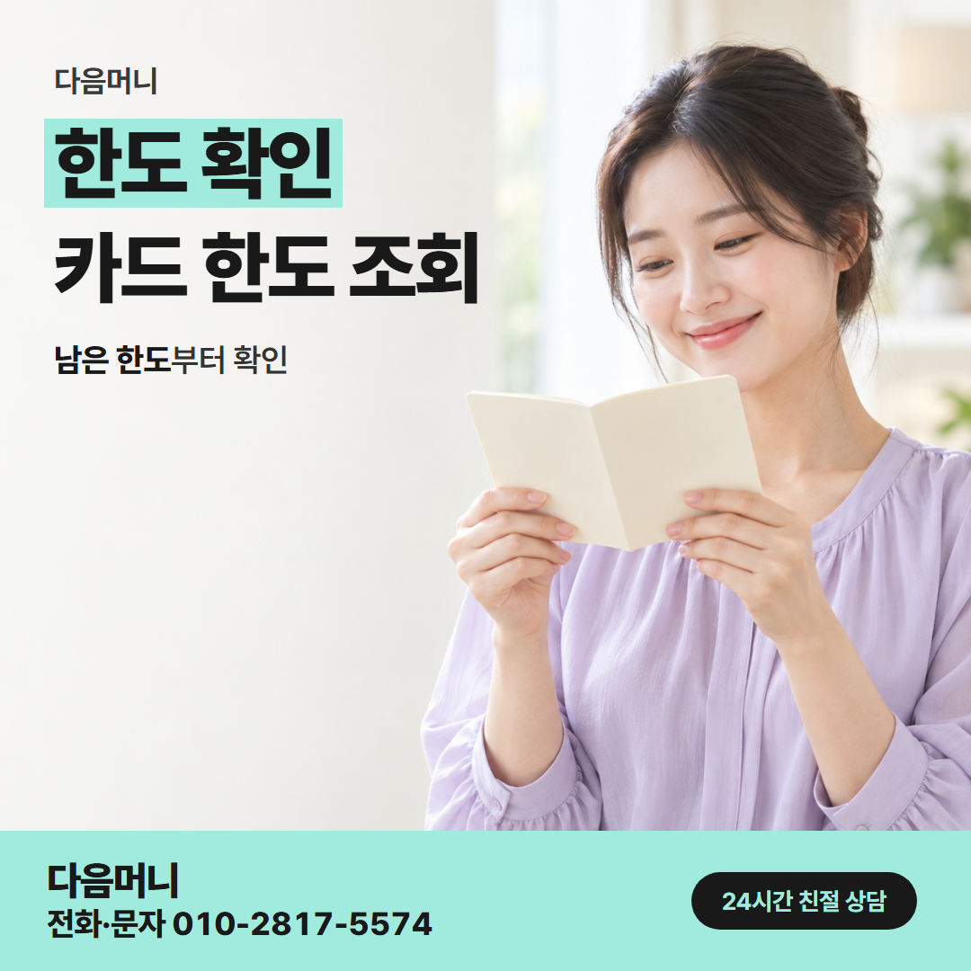 다음머니 사천카드깡 사업자 카드 한도 조회
